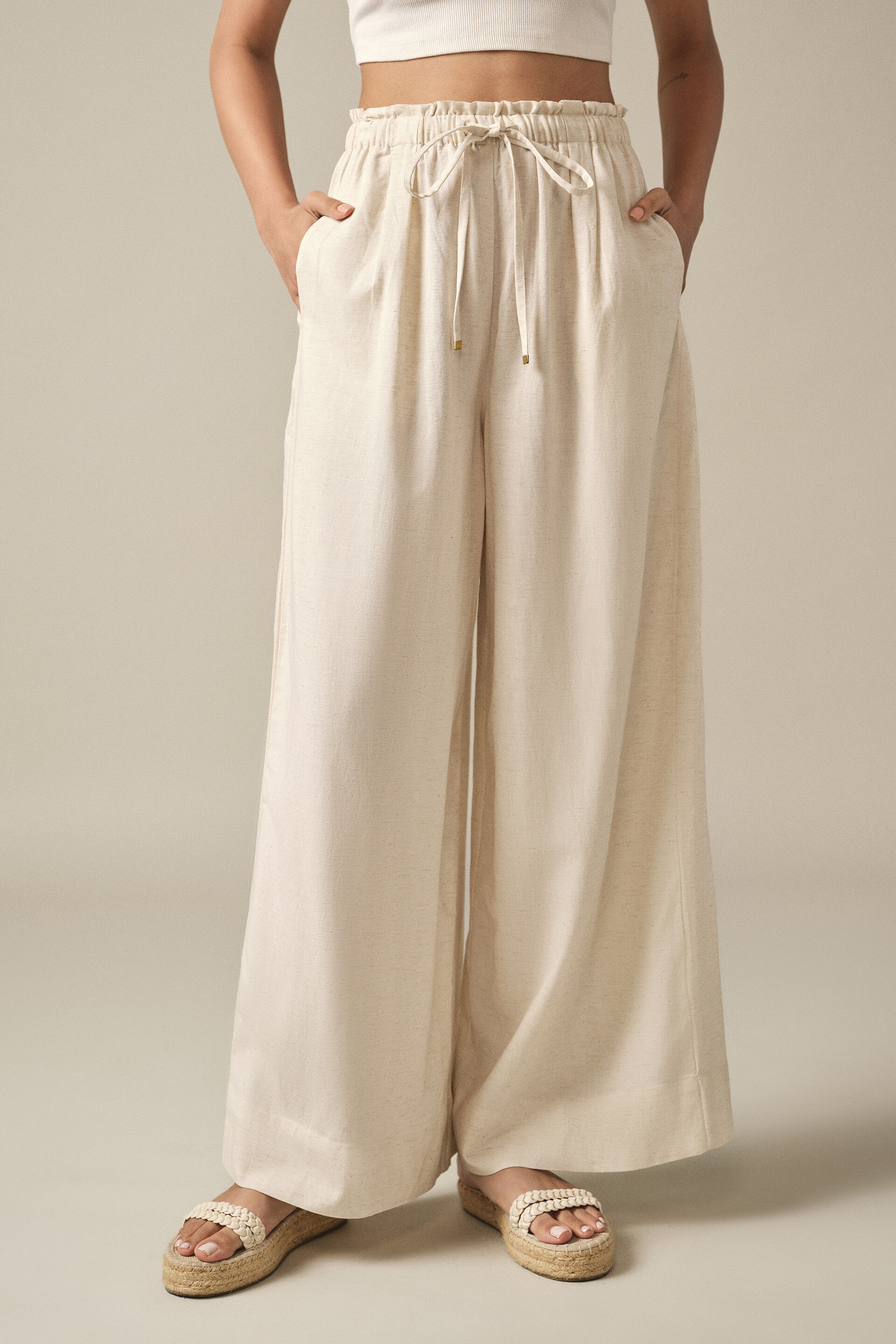 Flared Pants in Natural